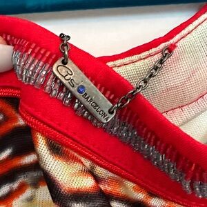 Custo Barcelona Red and Orange Patterned Garment